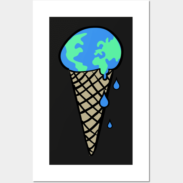 Melting Earth | Global Warming & Climate Change Wall Art by MeatMan